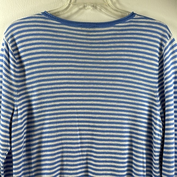 Talbots Linen/Viscose Long Sleeve Striped Pull Over Top, XL - Picture 5 of 7